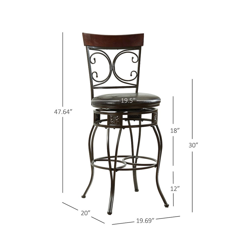 Big and Tall Back to Back Scroll Barstool. Picture 2