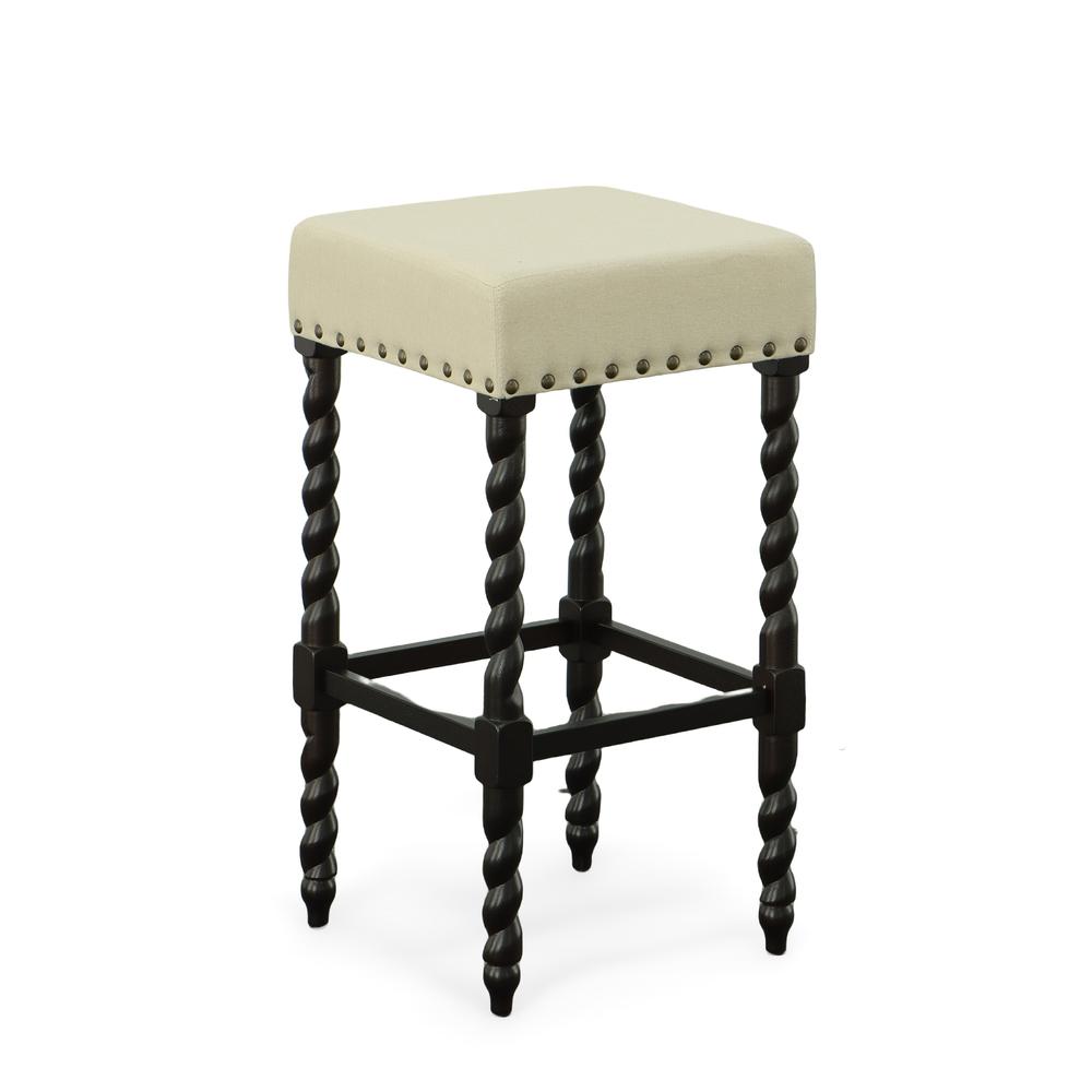 Remick 30" Barstool - Espresso - Linen Upholstery. Picture 1