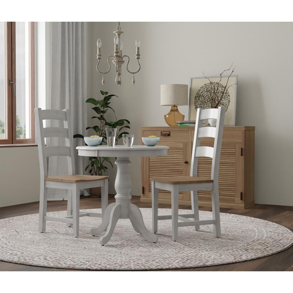 Fairview 30" Round Pedestal Dining Table - Whitewash. Picture 6