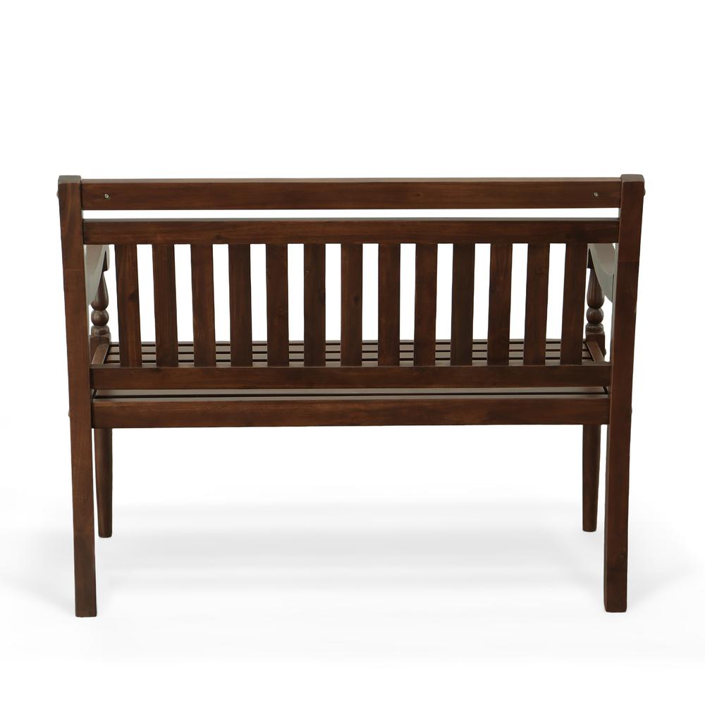 Belmont Outdoor Wooden Bench - Elm. Picture 2