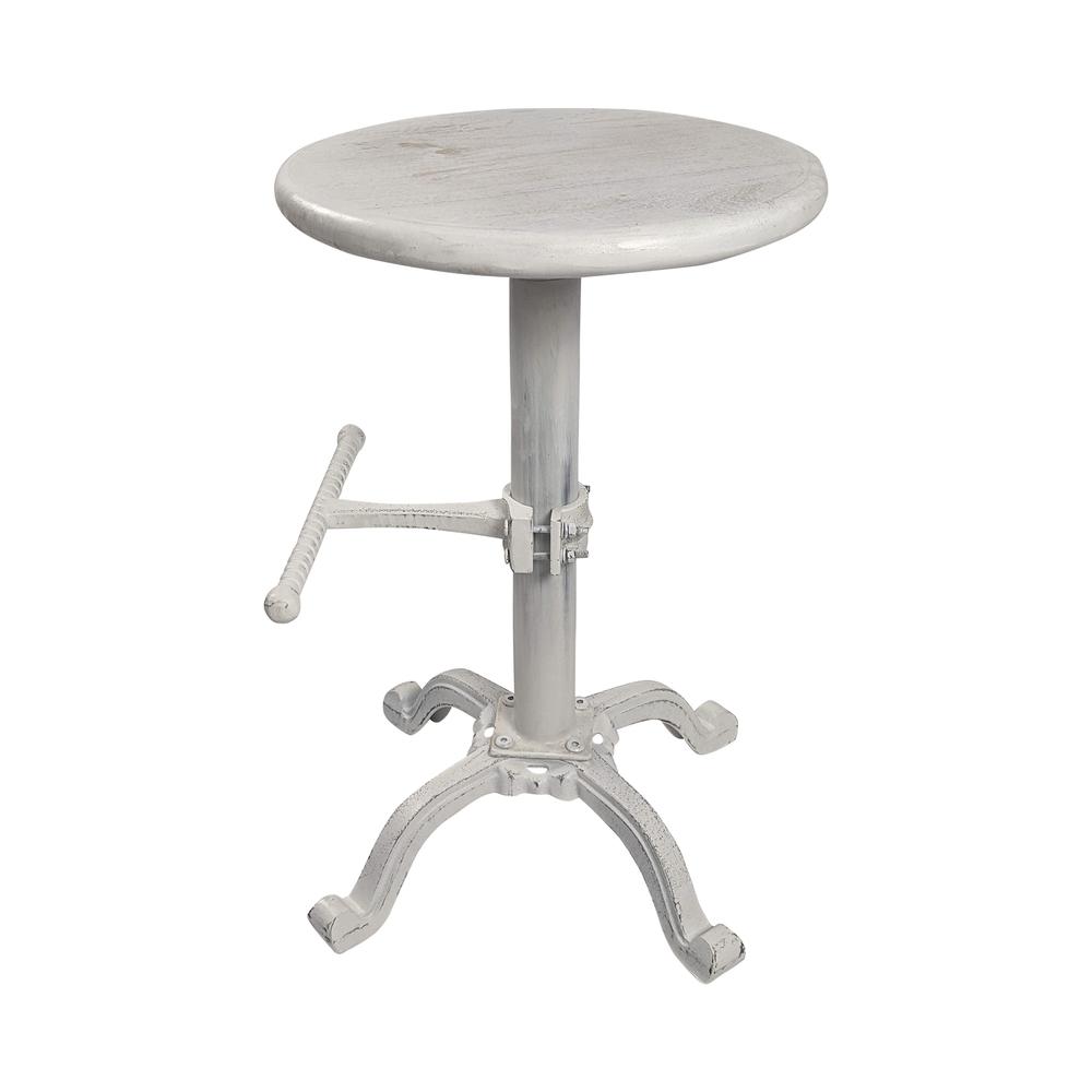 Justin Adjustable Barstool - Whitewash. Picture 2