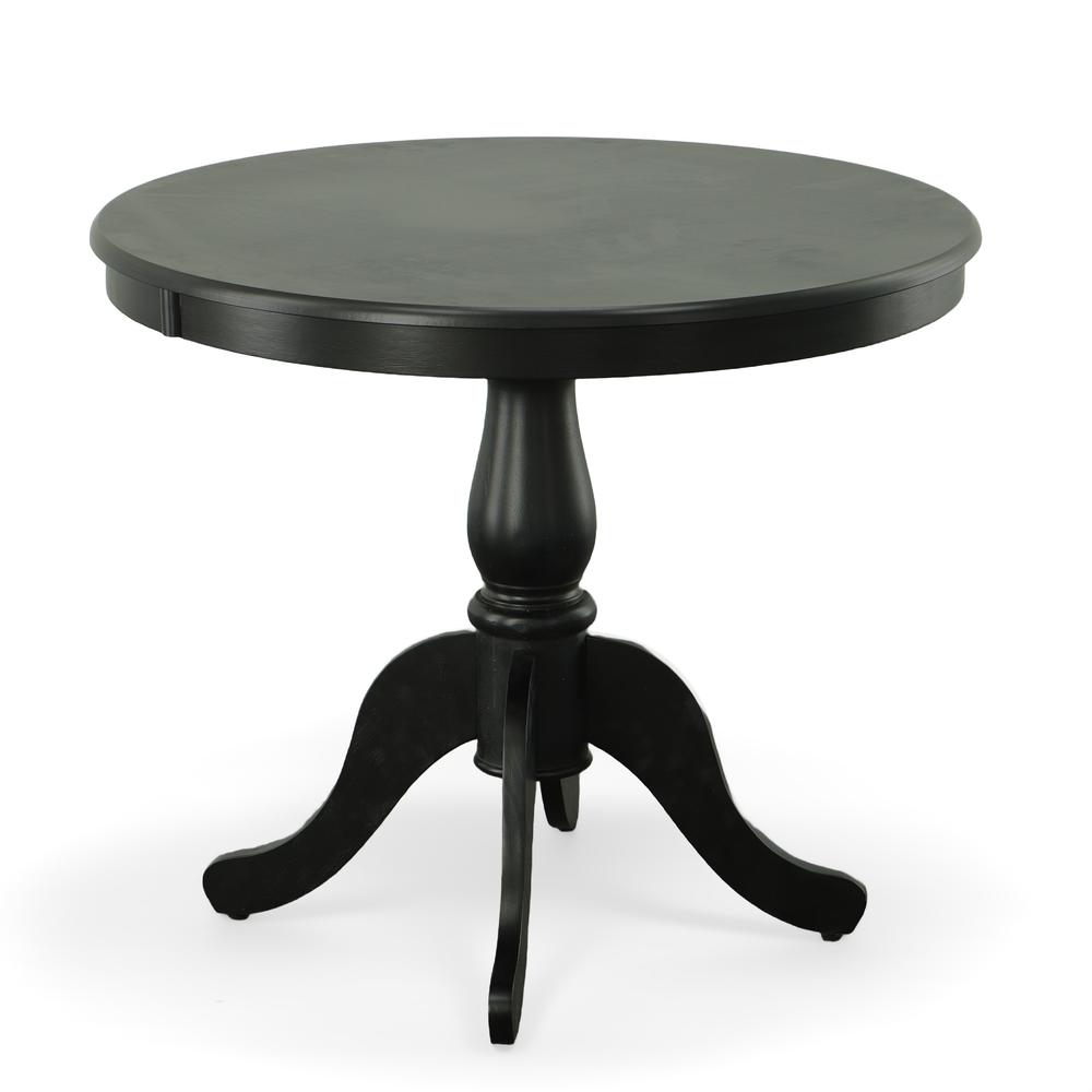 Fairview 36" Round Pedestal Dining Table - Antique Black. Picture 1