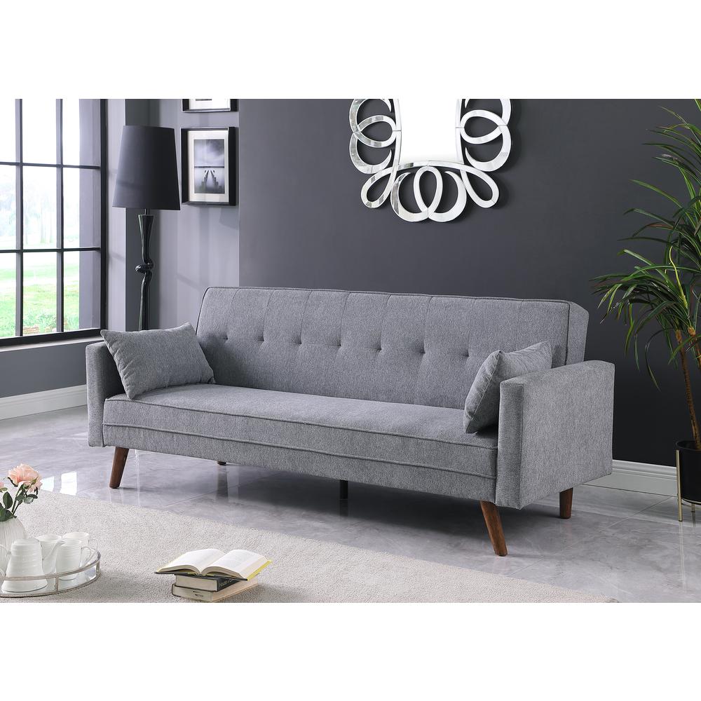 Evelina Convertible Sleeper Sofa - Gray. Picture 2