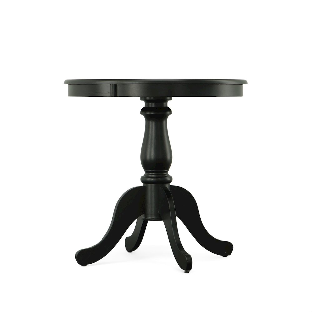 Fairview 30" Pedestal Dining Table with 2 Windsor Dining Chairs - Antique Black. Picture 4