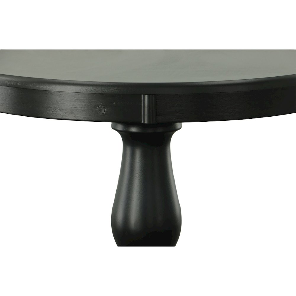 Fairview 30" Pedestal Dining Table with 2 Windsor Dining Chairs - Antique Black. Picture 5