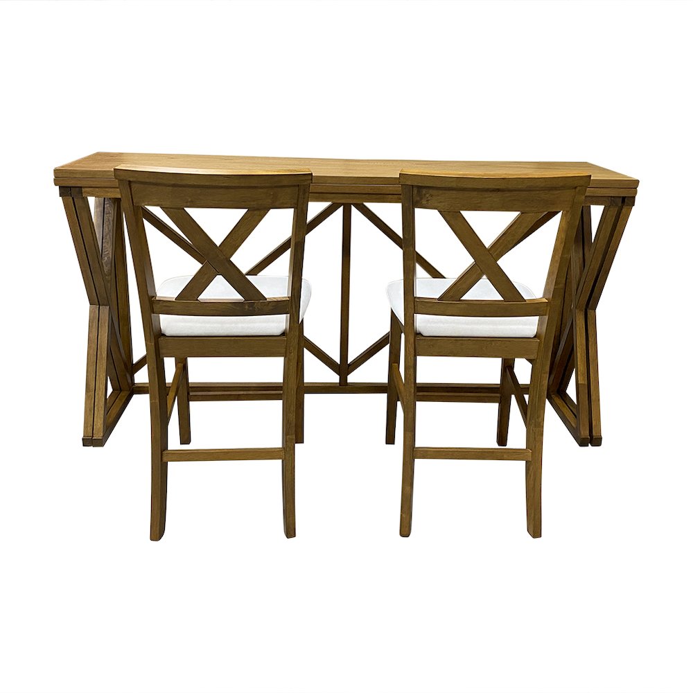 Taylor Flip Top Bar Table with 4 Counter Stools - Golden Oak. Picture 3