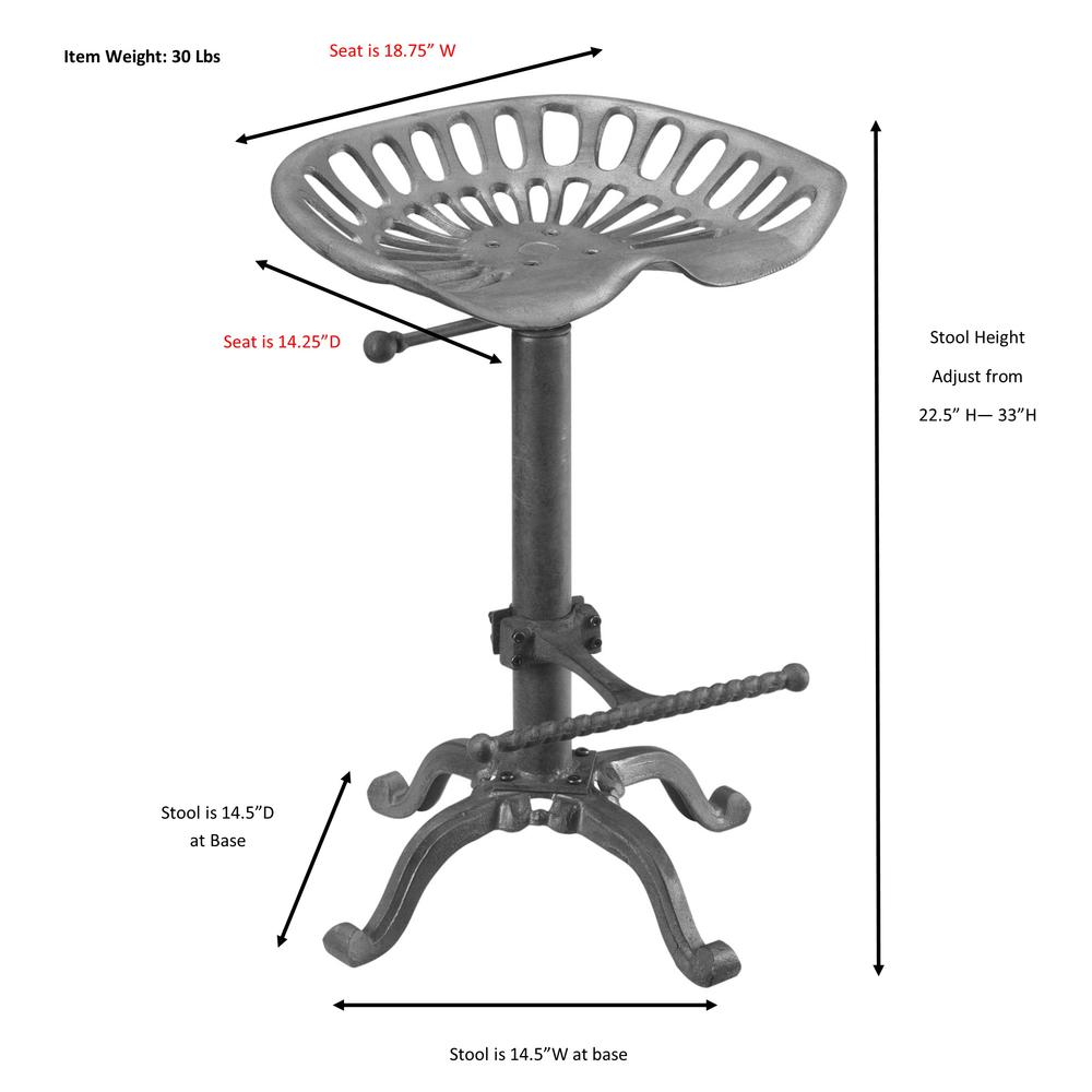 Adjustable Tractor Seat Barstool - Tractor Green. Picture 11