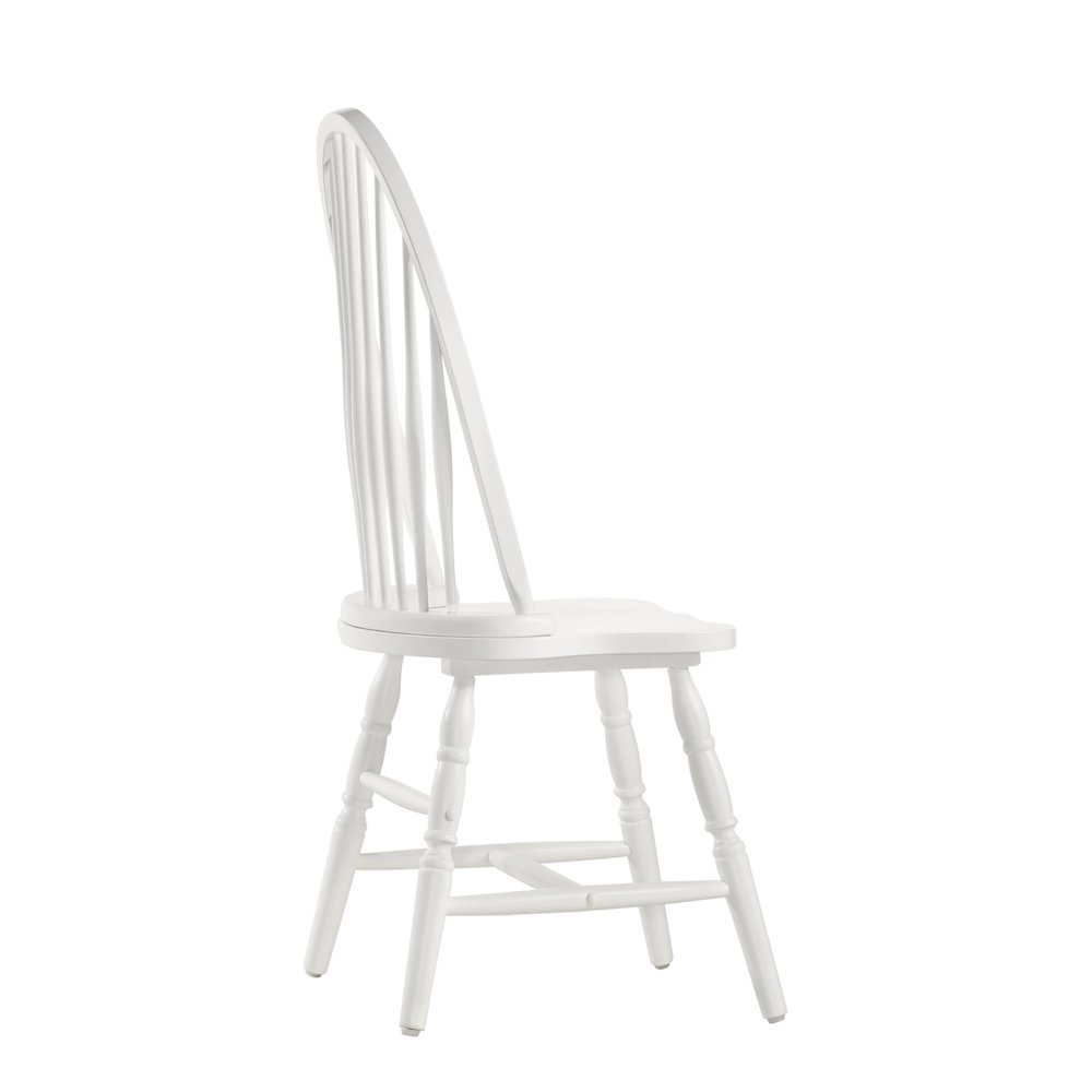 Fairview 36" Pedestal Dining Table with 2 Windsor Dining Chairs - Pure White. Picture 9