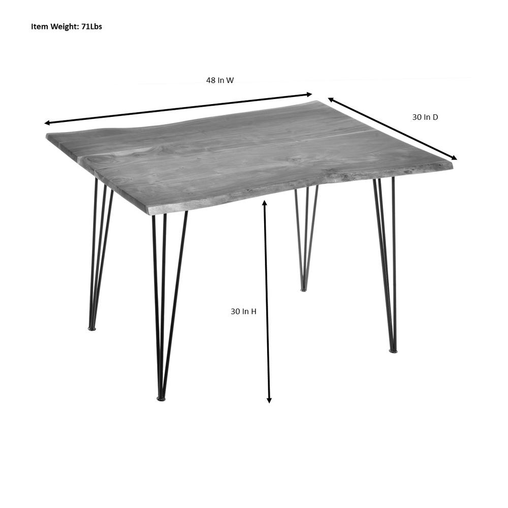Seti Live Edge Dining Table - Natural Top - Black Base. Picture 6