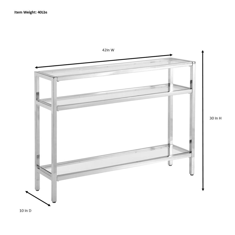 Chrysalis 3 Tier Glass Top Console Table - Gold. Picture 5
