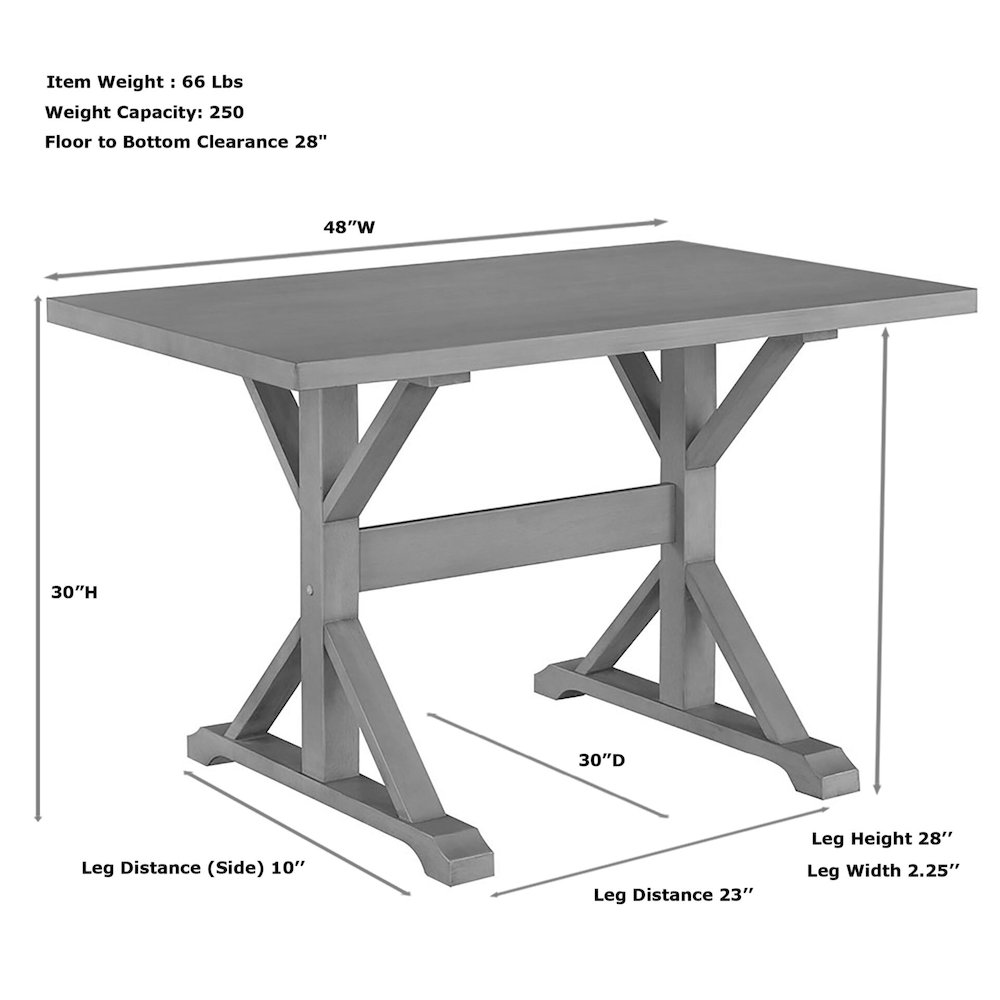 Delano Trestle Desk - Weathered Gray. Picture 3