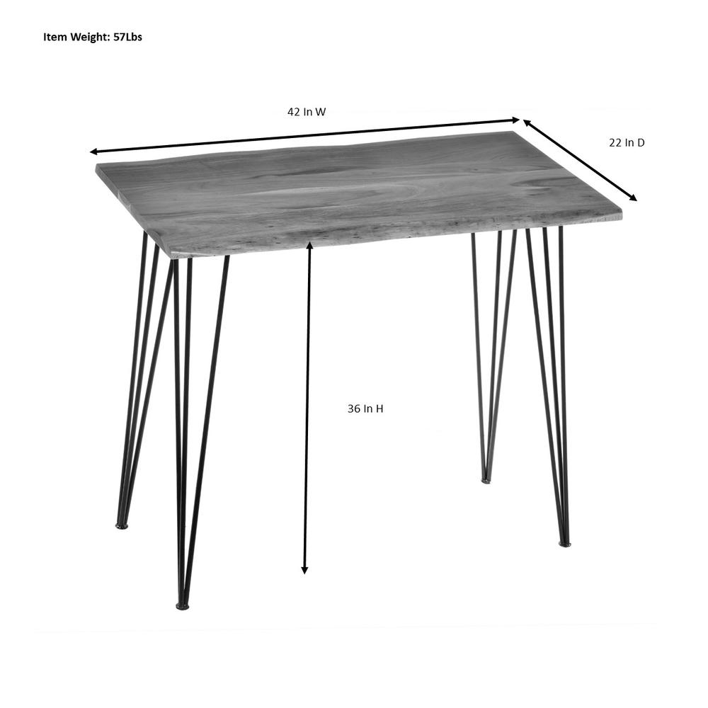 Seti Live Edge Bar Table - Natural Top - Black Base. Picture 6
