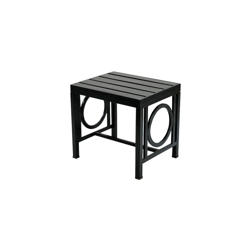 Gramercy Outdoor Bench and Side Table - Black. Picture 6