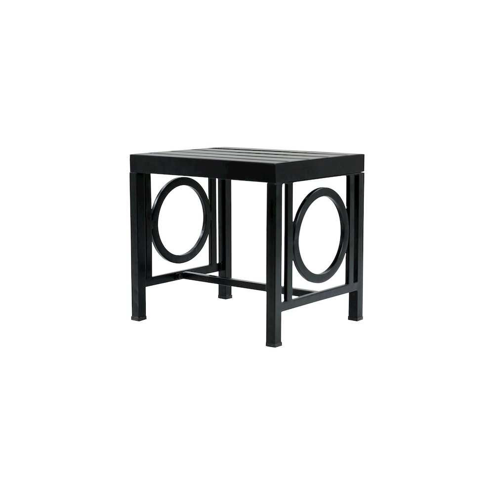Gramercy Outdoor Bench and Side Table - Black. Picture 7