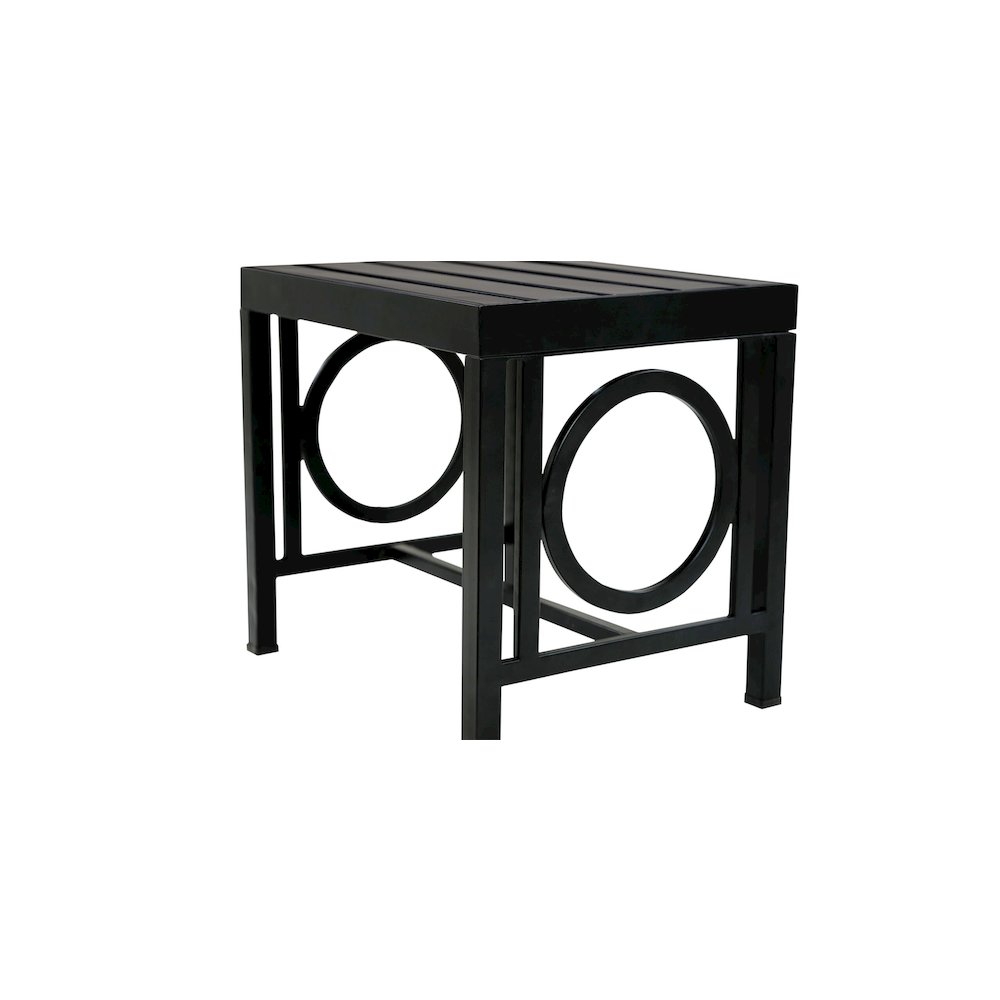 Gramercy Outdoor Bench and Side Table - Black. Picture 8