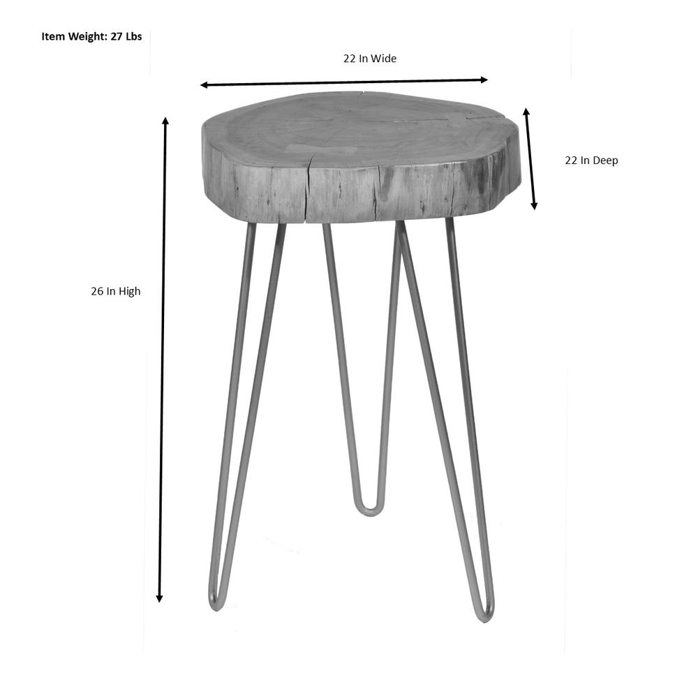 Seti Live Edge Accent Table - Natural Top - Gold Base. Picture 7