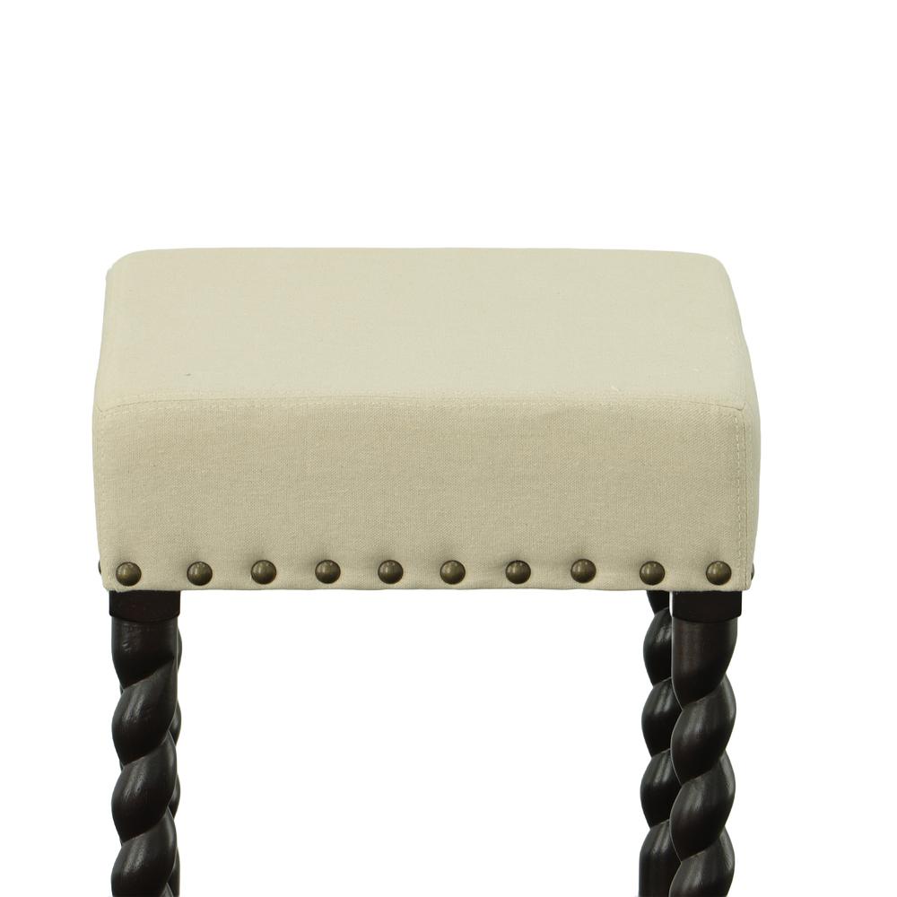 Remick 30" Barstool - Espresso - Linen Upholstery. Picture 2