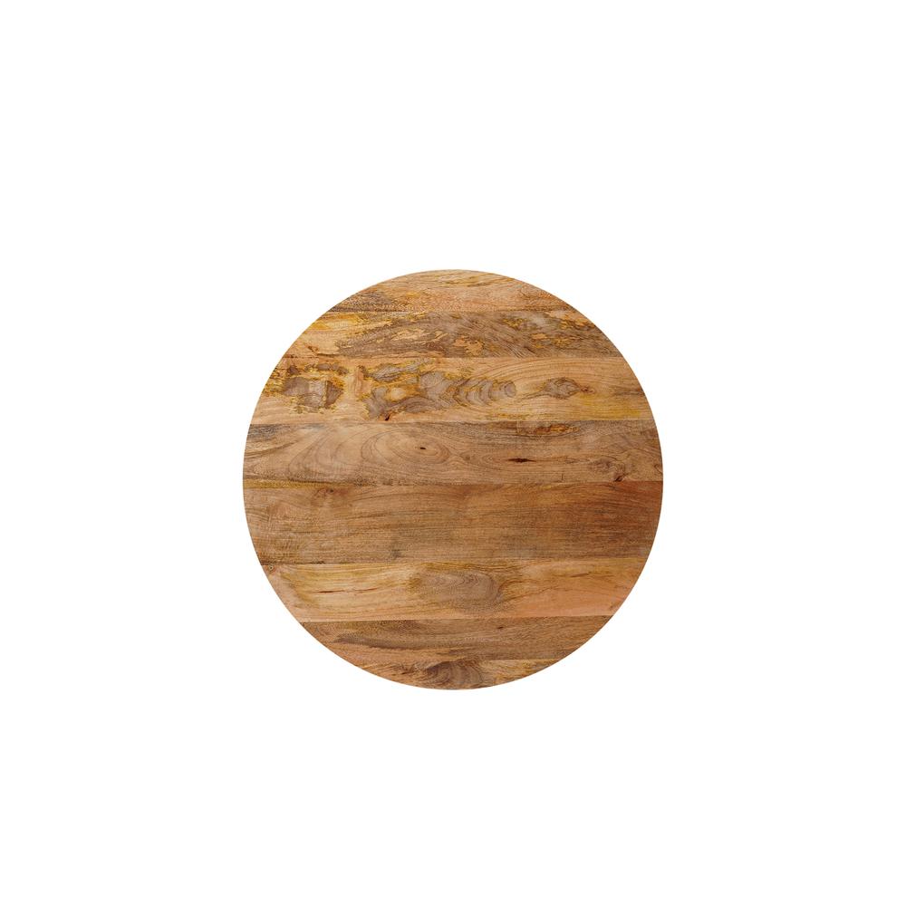 Krissa 30" Round Mango Wood Coffee Table - Natural. Picture 2