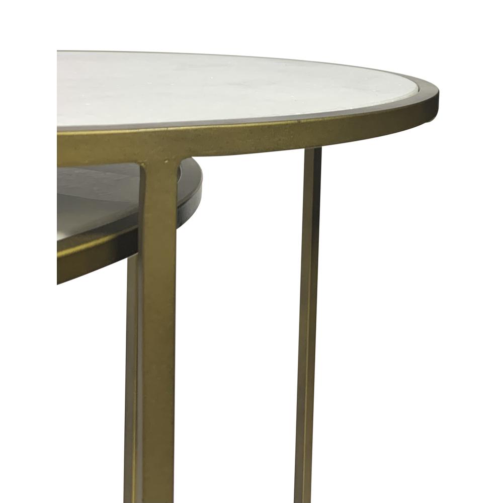 Serena Nesting Tables - White Marble - Industrial. Picture 4
