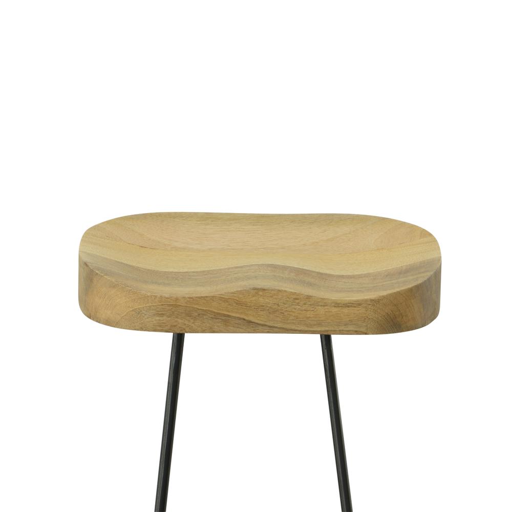 Saga 31" Barstool - Set of 2 - Natural Seat - Black Base. Picture 4