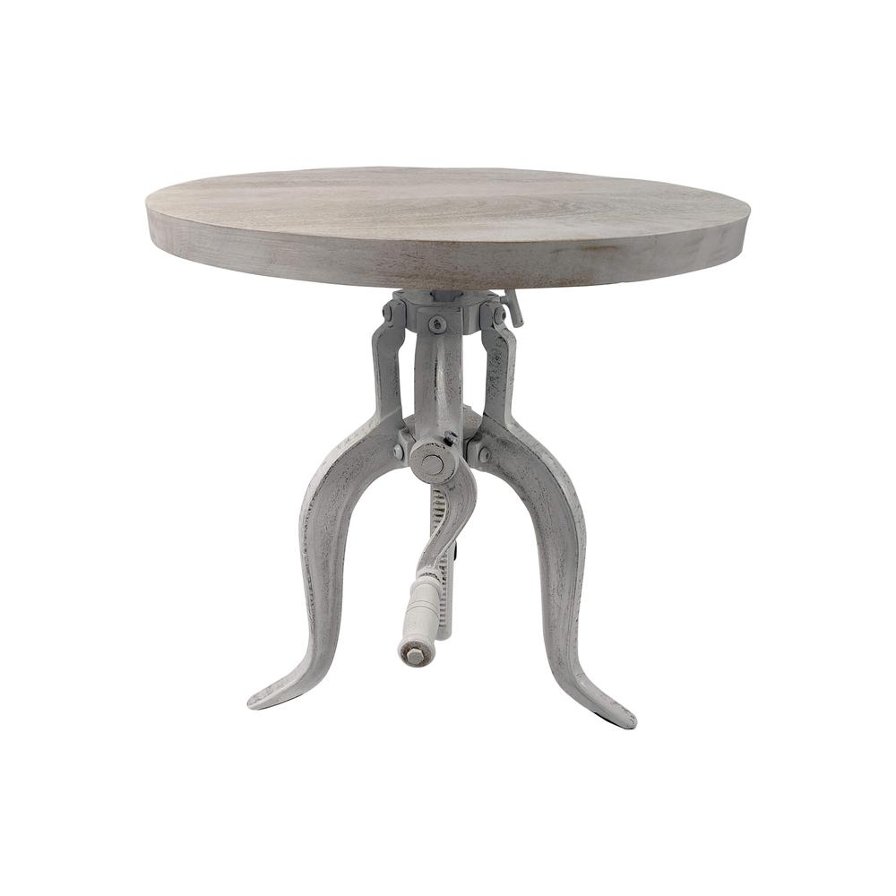 Regan Adjustable Accent Table - Whitewash. Picture 3