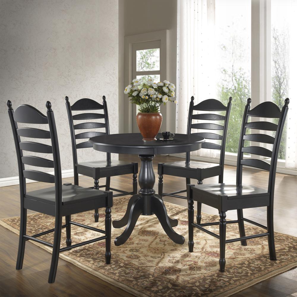 Fairview 36" Round Pedestal Dining Table - Antique Black. Picture 5