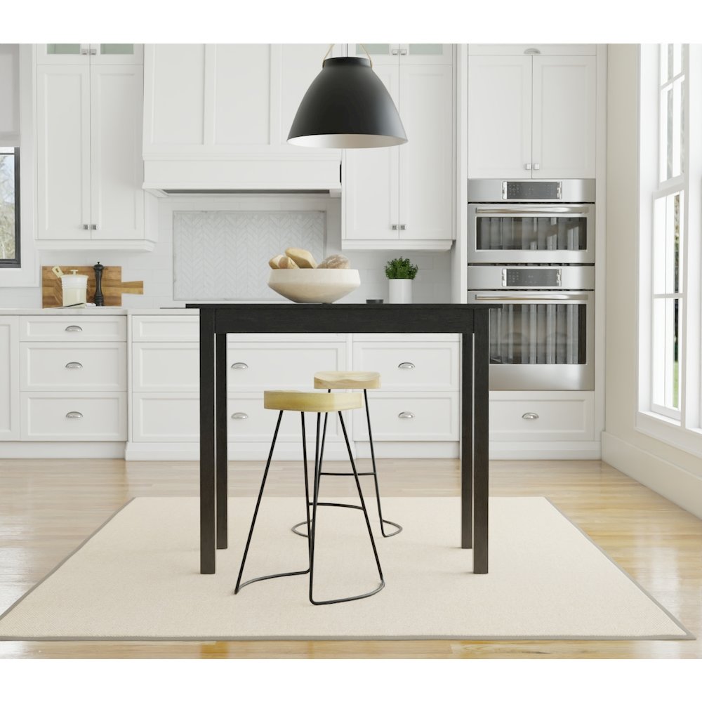 Tavern Pub Bar with 2 Counter Stools - Antique Black and Natural Mango. Picture 3