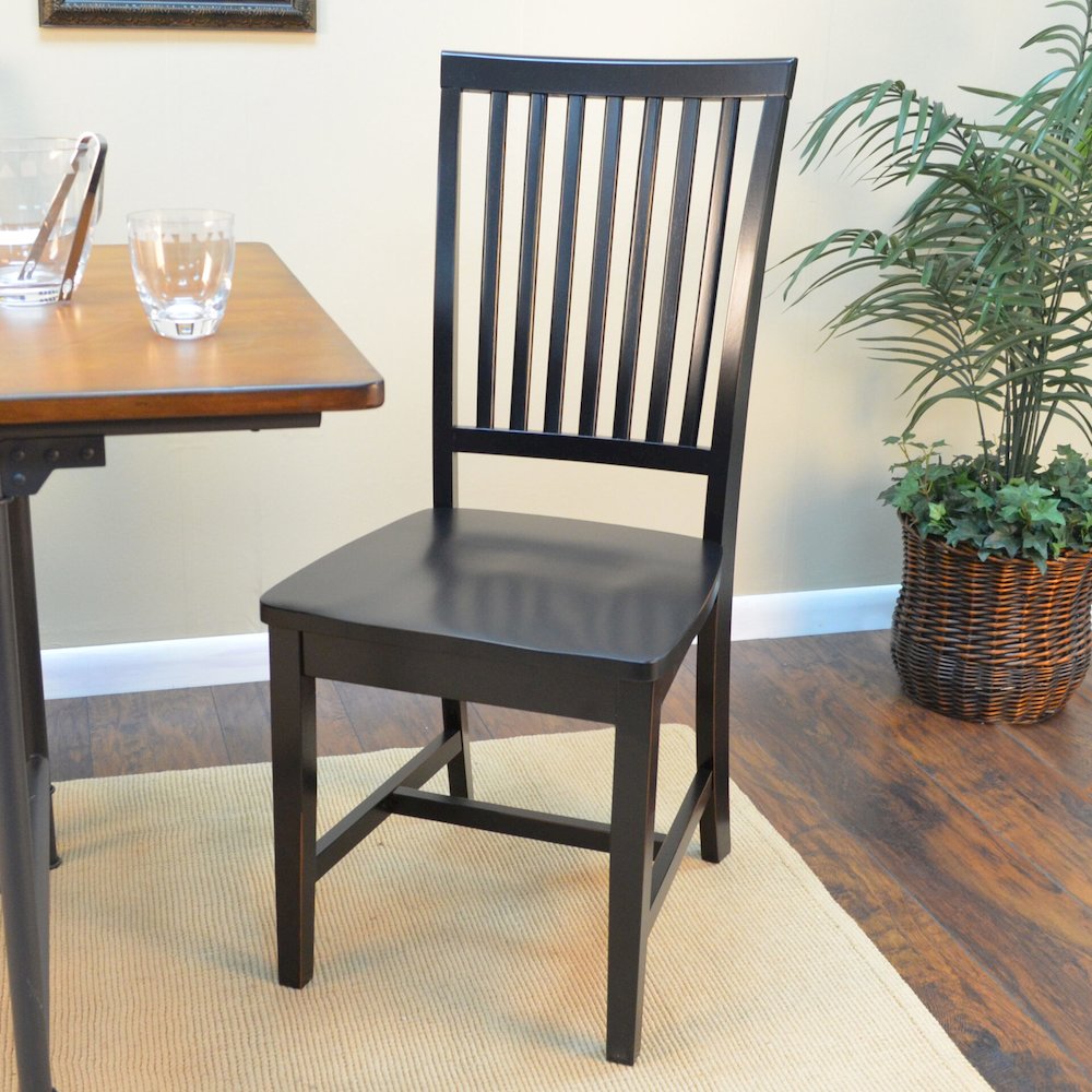 Fairview 42" Pedestal Dining Table with 4 Hudson Dining Chairs - Antique Black. Picture 10