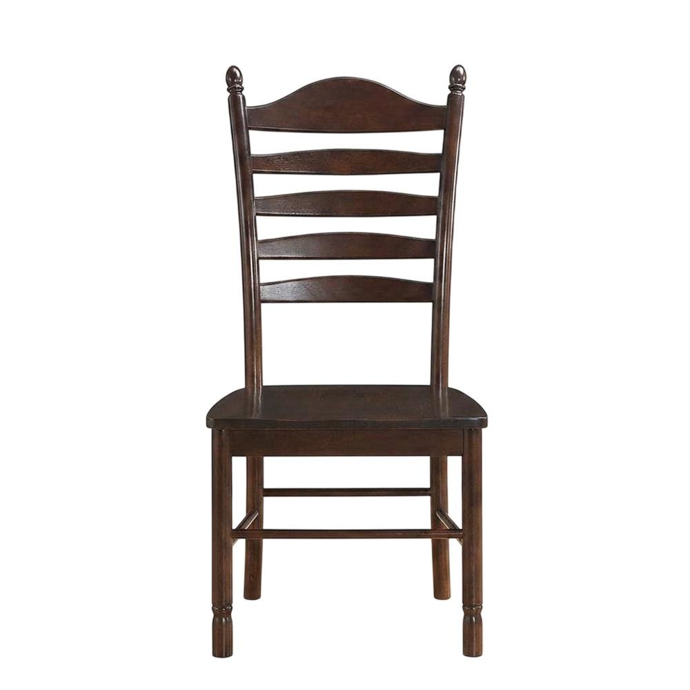 Rubberwood Farmhouse Dining Chair with Ladder Back for Dining Room, Espresso. Picture 1