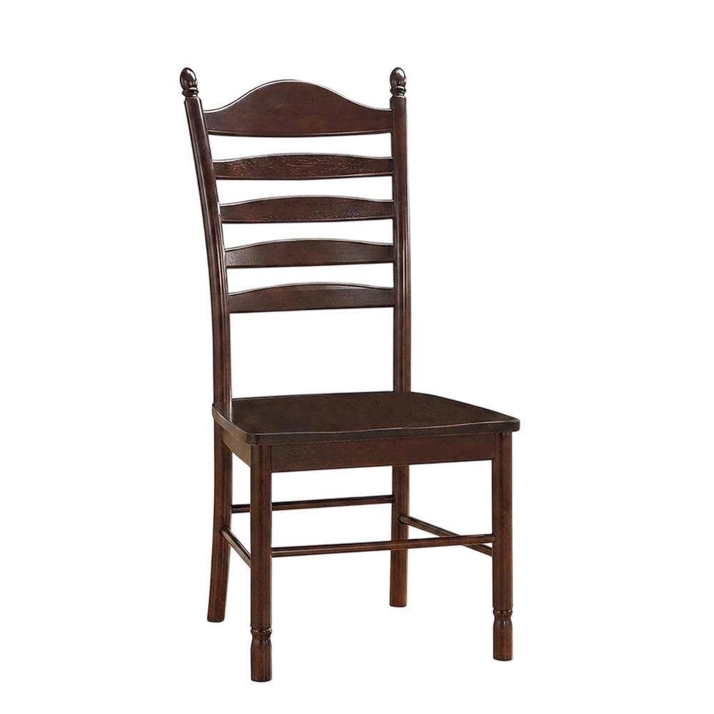 Rubberwood Farmhouse Dining Chair with Ladder Back for Dining Room, Espresso. Picture 4