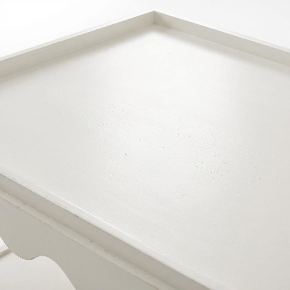 Rectangular Mango Wood Coffee Table with Lower Shelf in White Finish. Picture 5