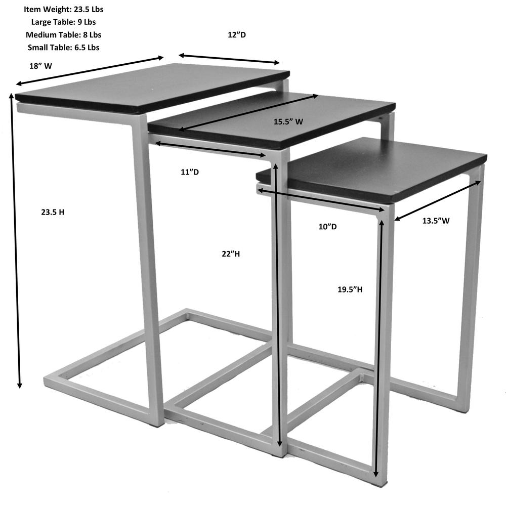 Addison Nesting Table Set - Natural Driftwood Top - Aged Iron Base. Picture 8