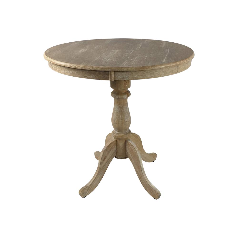 Fairview 36" Round Pedestal Bar Table - Natural Driftwood. Picture 1