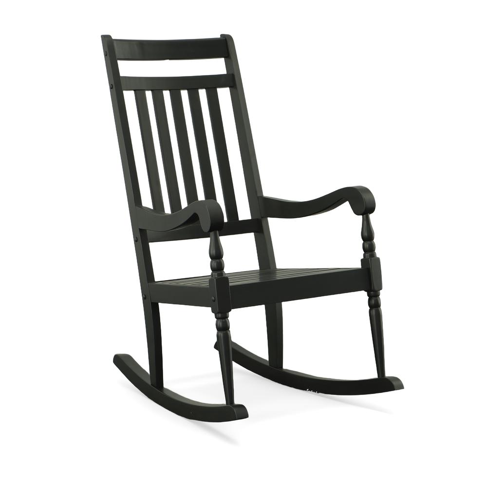 Belmont Outdoor Slat Rocker - Black. Picture 4