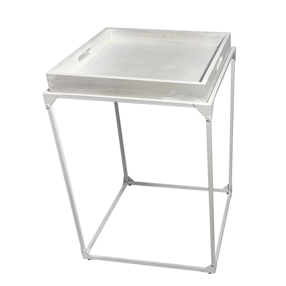 Cooper Tray Table - Whitewash. Picture 1