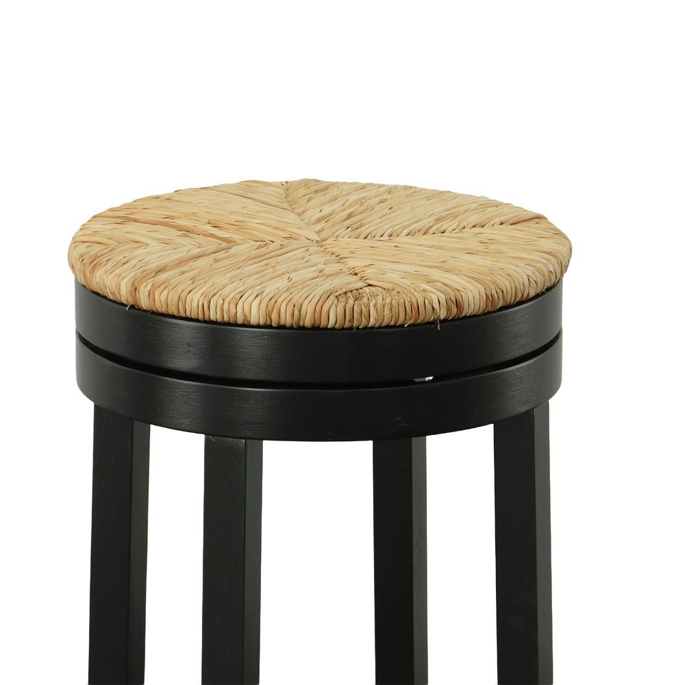 Irving 30" Swivel Rush Seat Barstool - Antique Black. Picture 3