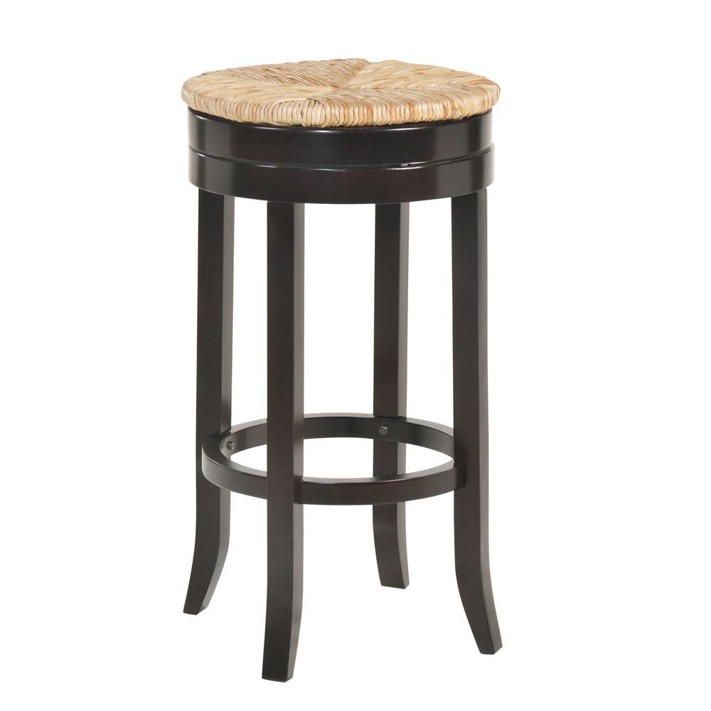 Irving 30" Swivel Rush Seat Barstool - Espresso. Picture 1