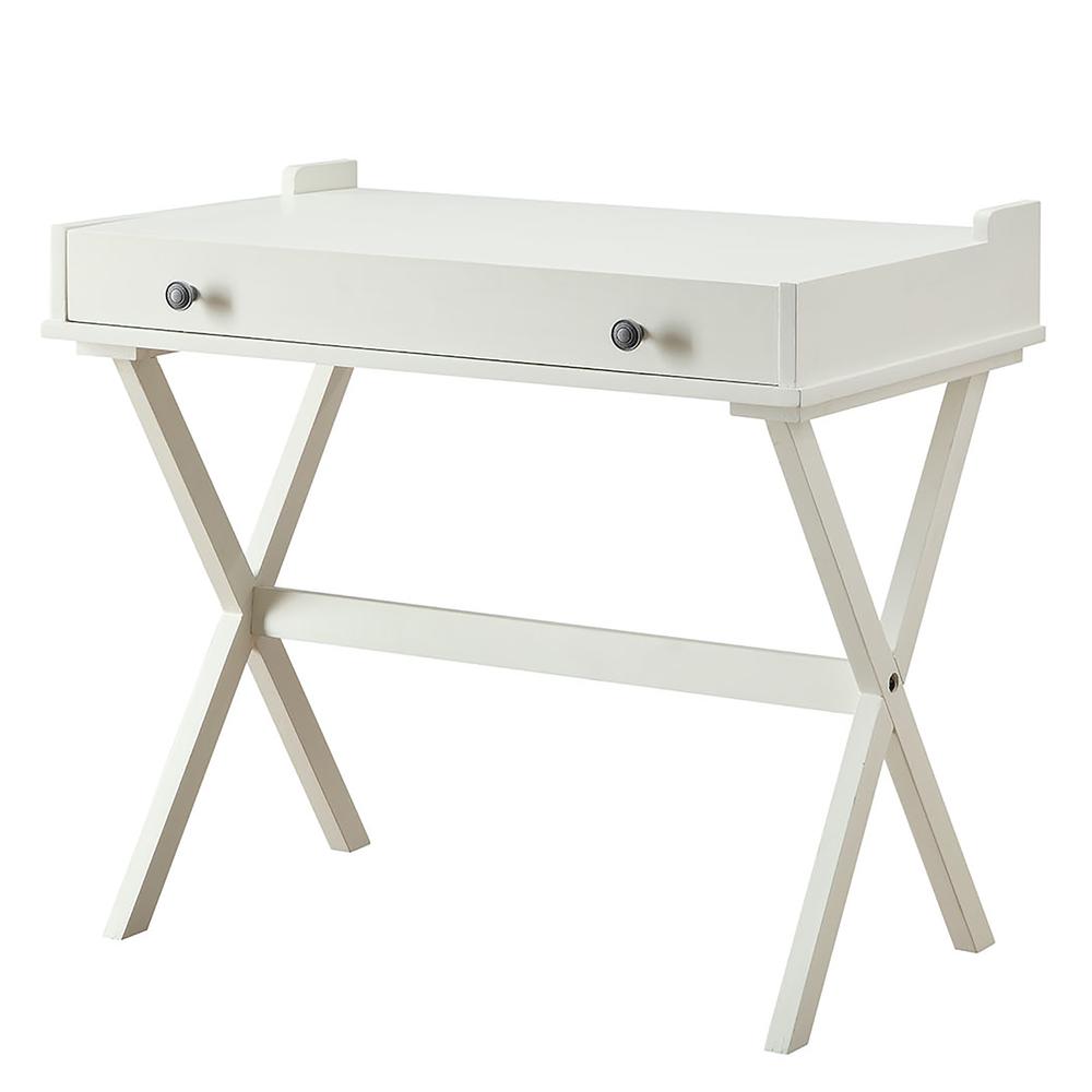 Elise Flip Top Cork Board Desk - Antique White. Picture 1