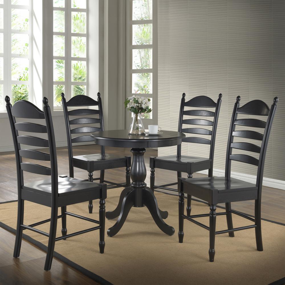 Fairview 30" Round Pedestal Dining Table - Antique Black. Picture 7