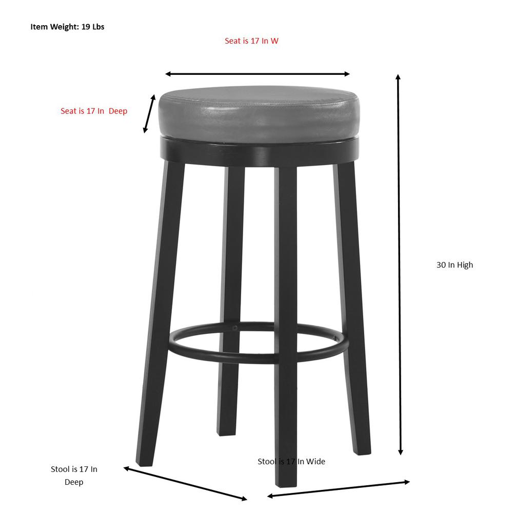 Era Swivel 30" Barstool - Set of 2 - Cream/Espresso. Picture 6