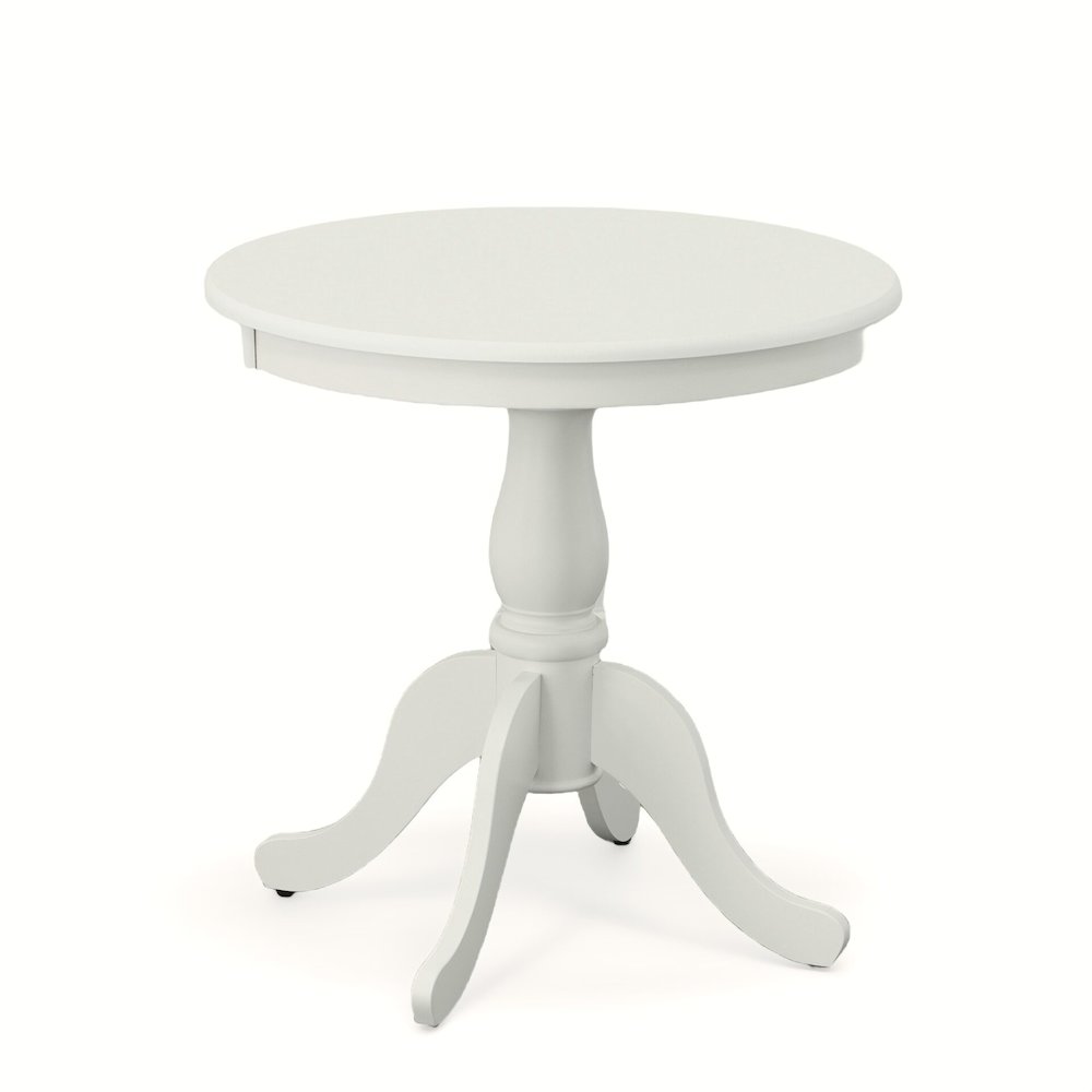 Fairview 30" Pedestal Dining Table with 2 Windsor Dining Chairs - Pure White. Picture 2