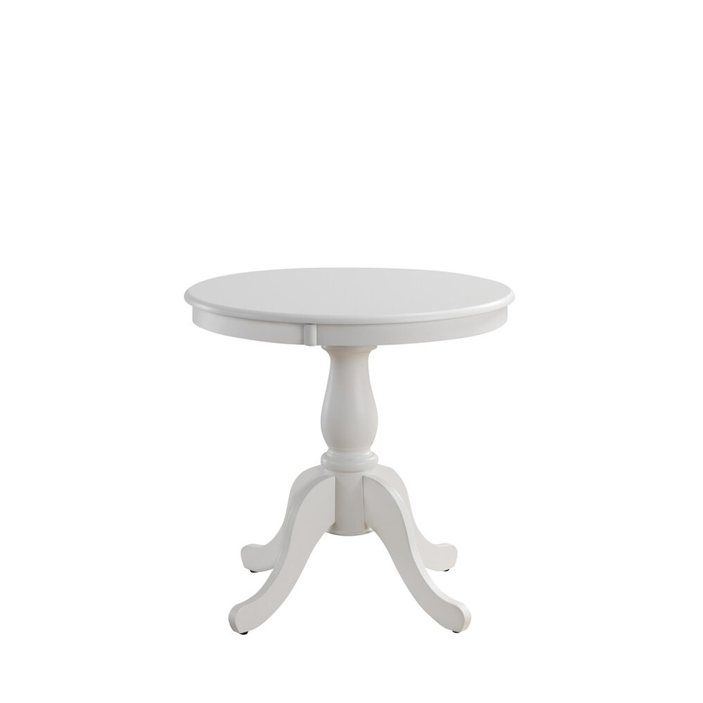 Fairview 30" Pedestal Dining Table with 2 Windsor Dining Chairs - Pure White. Picture 3