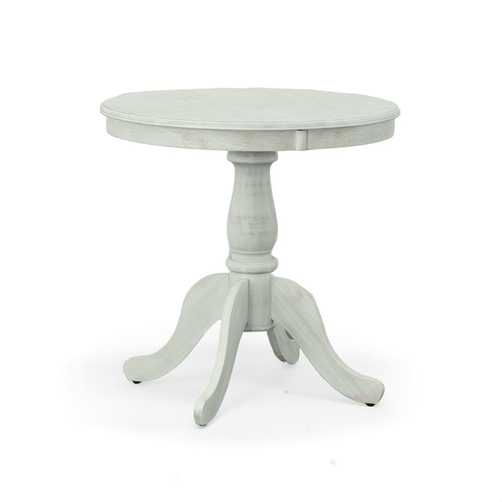 Fairview 30" Pedestal Dining Table with 2 Vera Dining Chairs - Whitewash. Picture 1