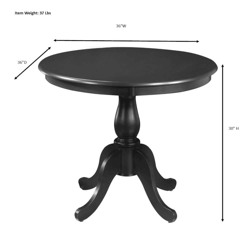 Fairview 36" Pedestal Dining Table with 2 Windsor Dining Chairs - Pure White. Picture 11
