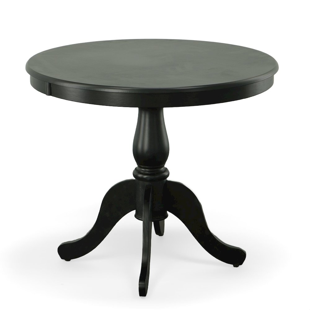 Fairview 36" Pedestal Dining Table with 4 Whitman Dining Chairs - Antique Black. Picture 6