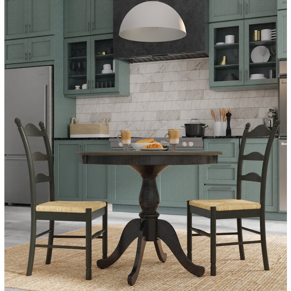 Fairview 36" Pedestal Dining Table with 2 Vera Dining Chairs. Picture 4