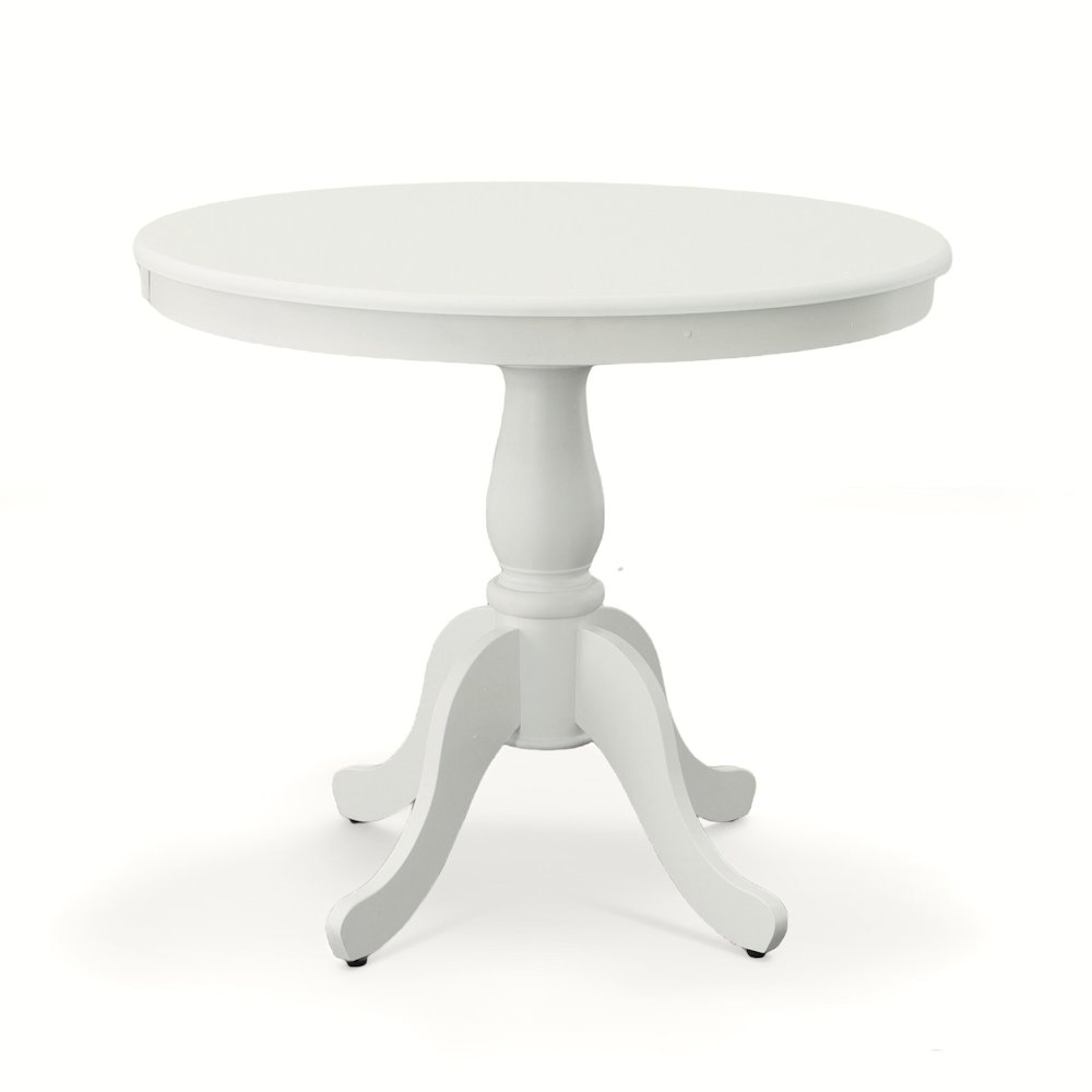 Fairview 36" Pedestal Dining Table with 2 Windsor Dining Chairs - Pure White. Picture 3