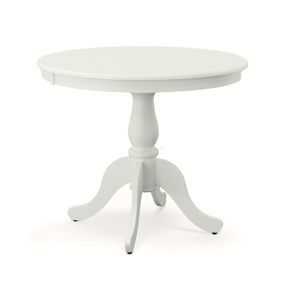 Fairview 36" Pedestal Dining Table with 2 Windsor Dining Chairs - Pure White. Picture 2