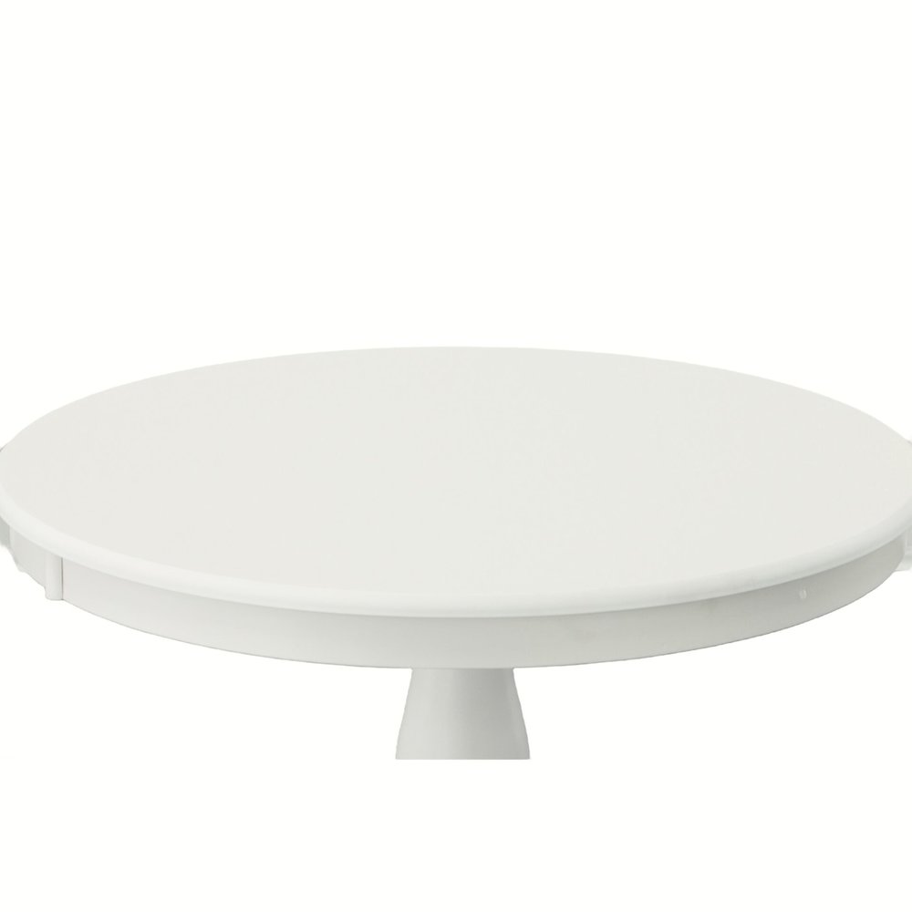 Fairview 36" Pedestal Dining Table with 2 Windsor Dining Chairs - Pure White. Picture 4