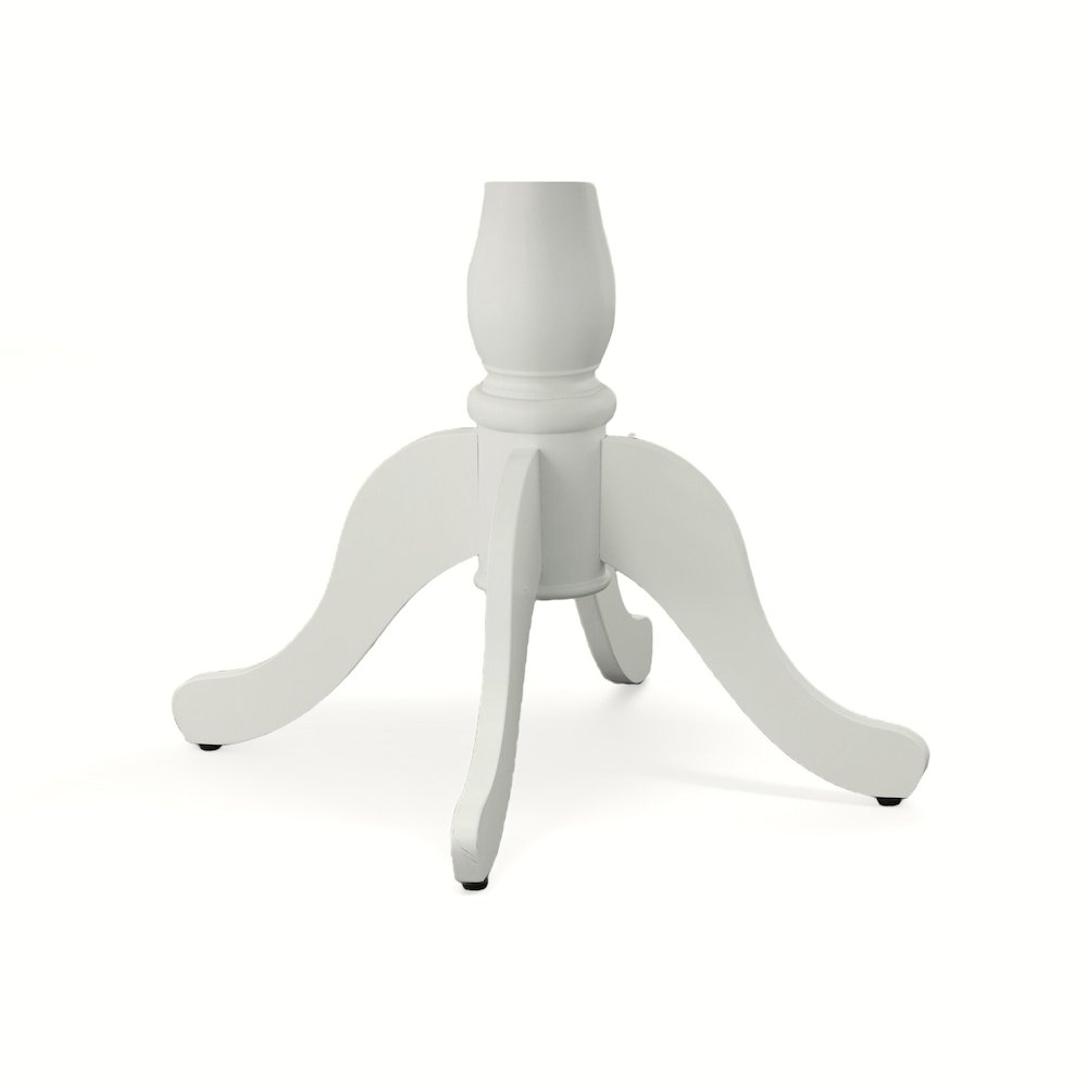 Fairview 36" Pedestal Dining Table with 2 Windsor Dining Chairs - Pure White. Picture 5